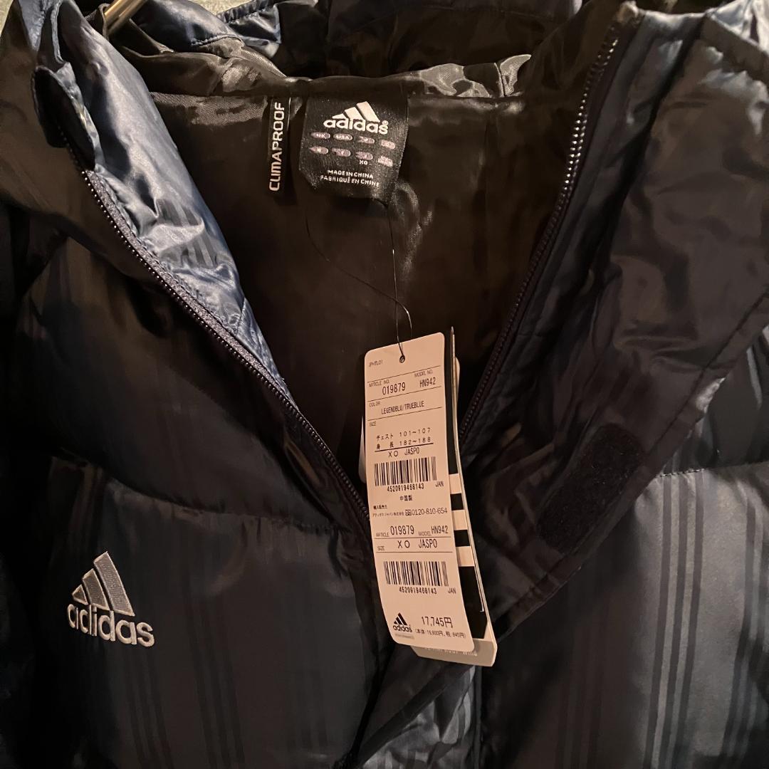adidas　ベンチコート　HN942　ダウン80%　紺/青　サイズXO
