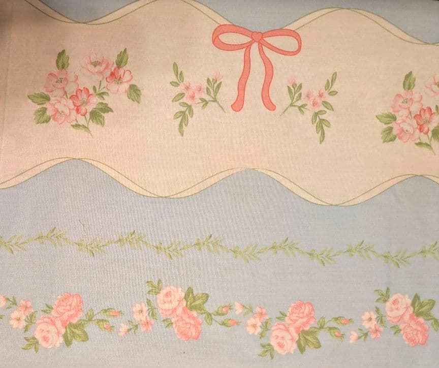 新品★薔薇小花ガーランド可憐リボン柄綿100%シングル掛け布団カバー枕カバー3点