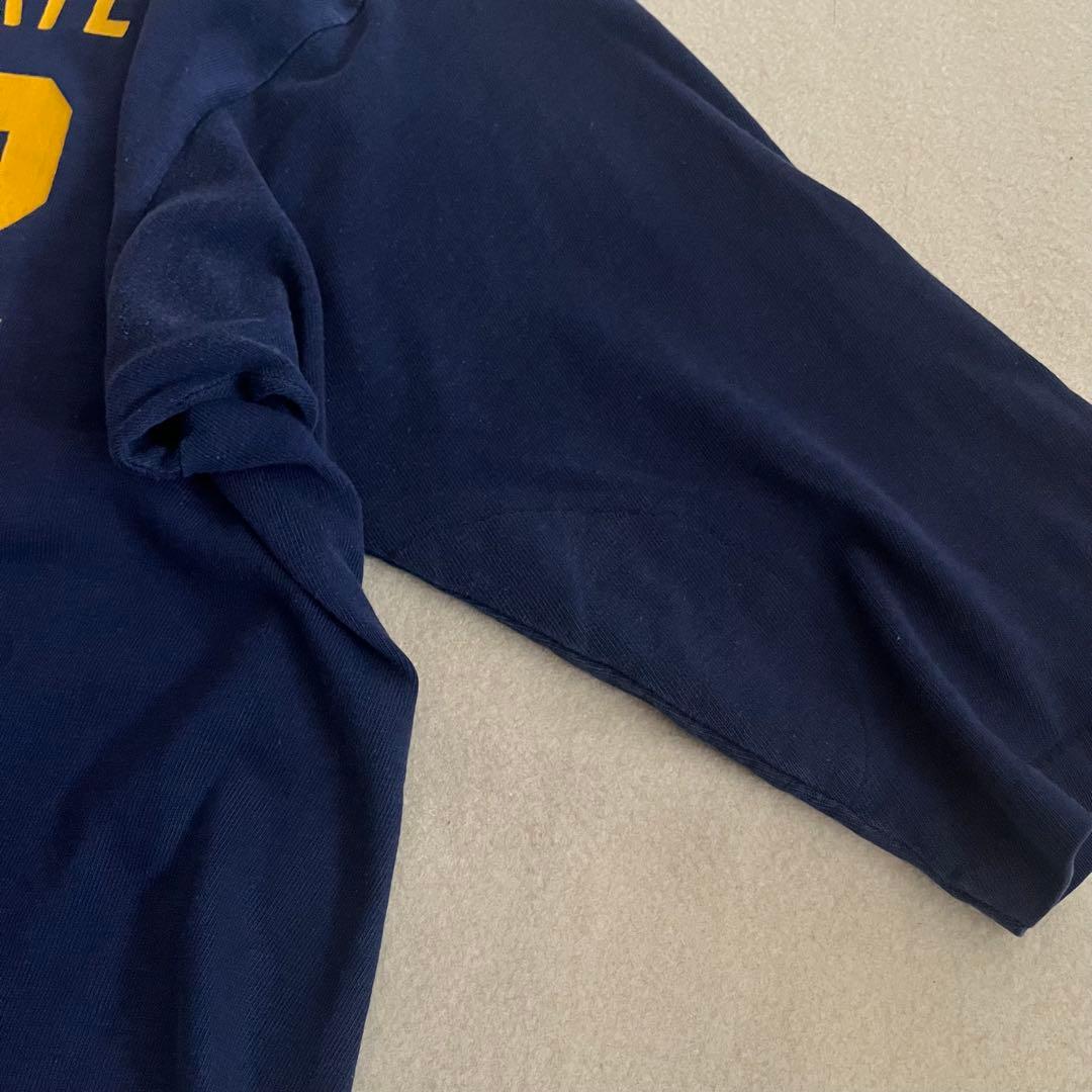 【L】60s champion フットボールTシャツ ネイビー タタキタグ