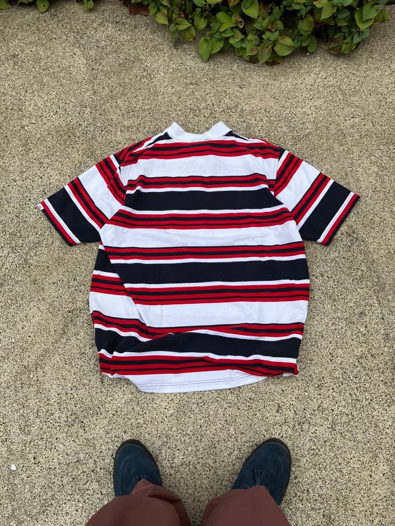 【希少デザイン】アンブロxイングランド代表 ボーダーポロシャツ 2XL