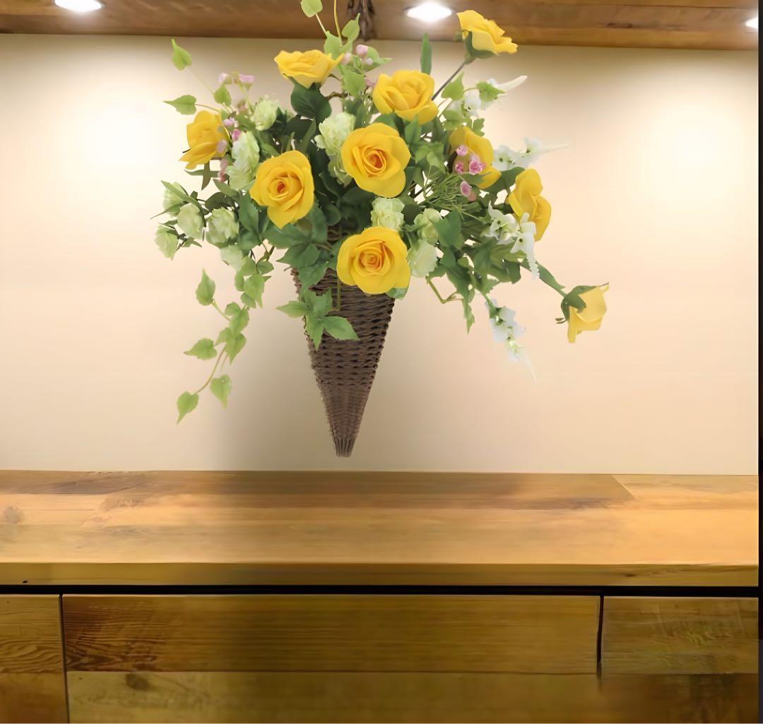 光触媒　人工観葉植物　ウォールグリーン　フェイクグリーン　壁掛けシャインゴールド