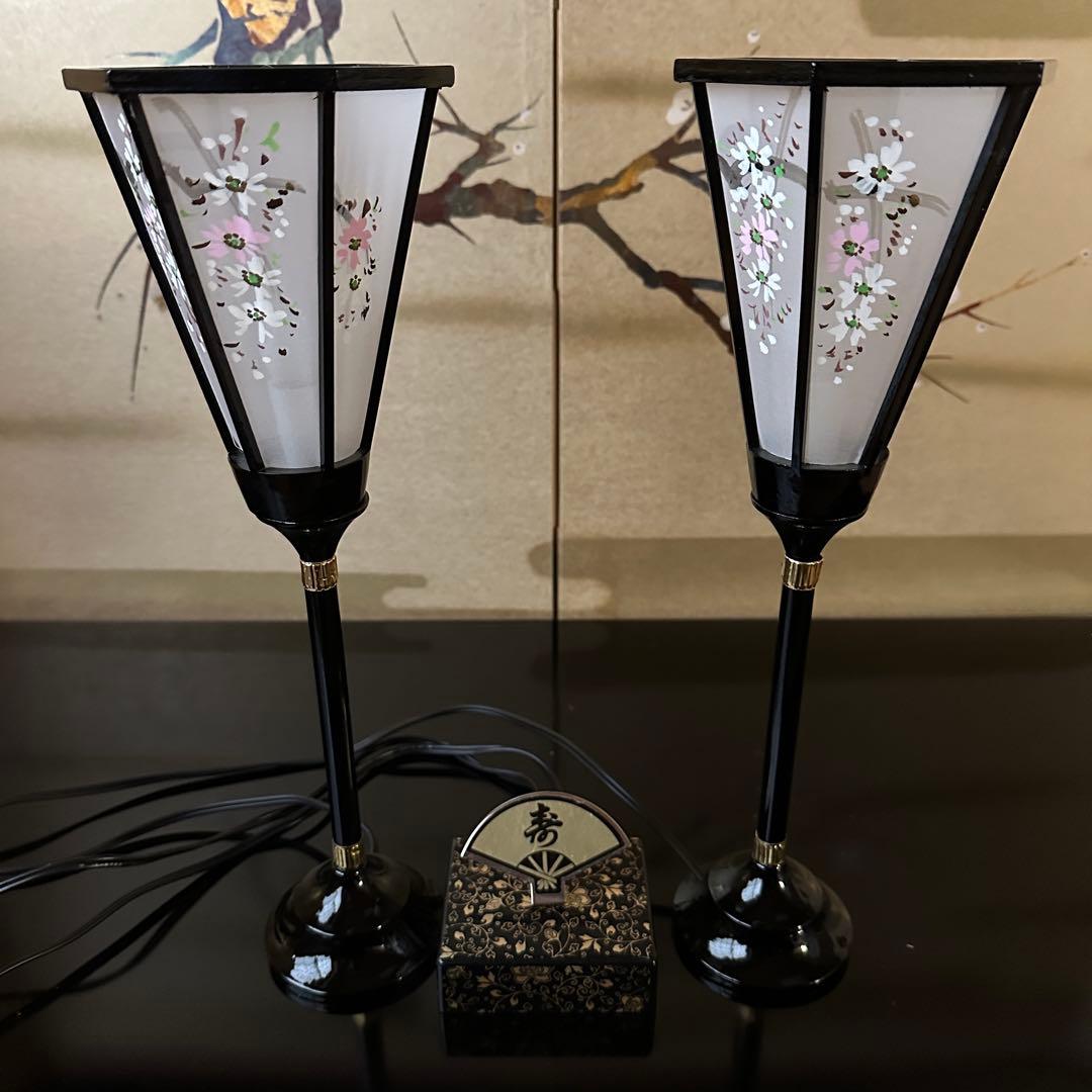 豪華！ お雛様 お飾りセット 雛飾り 屏風 親王飾り台 紅白梅 ぼんぼり