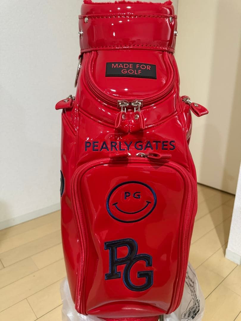 希少　PEARLY GATES ゴルフキャディバッグ エナメル レッド