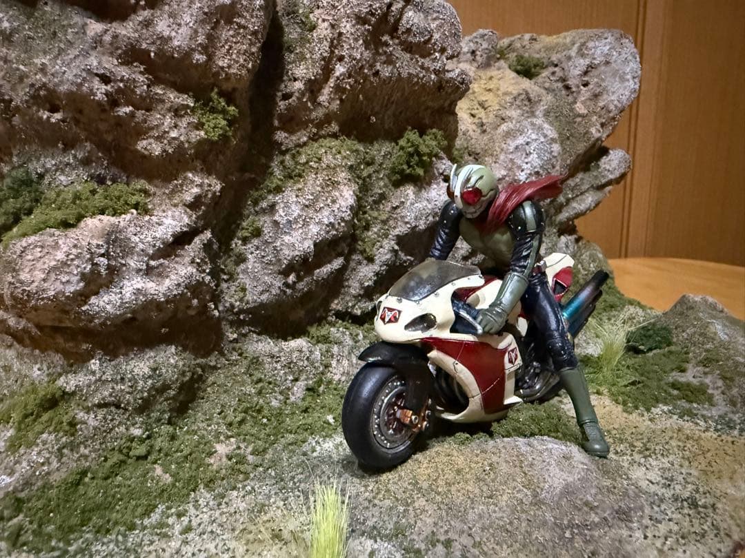 ジオラマ　仮面ライダー2号　新サイクロン号　セット