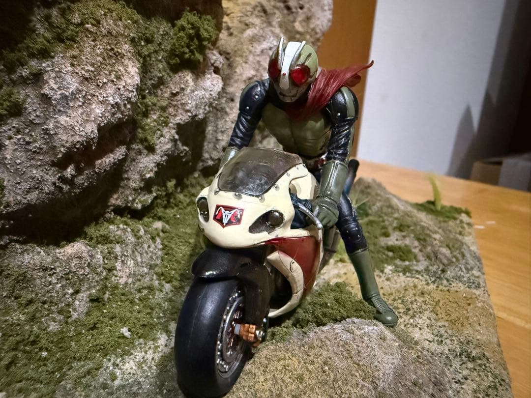 ジオラマ　仮面ライダー2号　新サイクロン号　セット