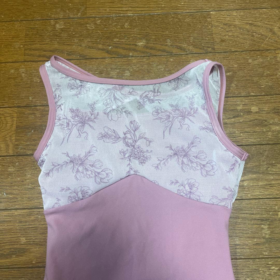 チャコットピンク花柄レオタード タンクトップタイプ