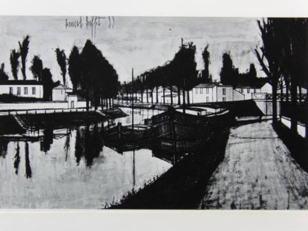 ベルナール・ビュッフェ 、「運河 」、画集画、額付