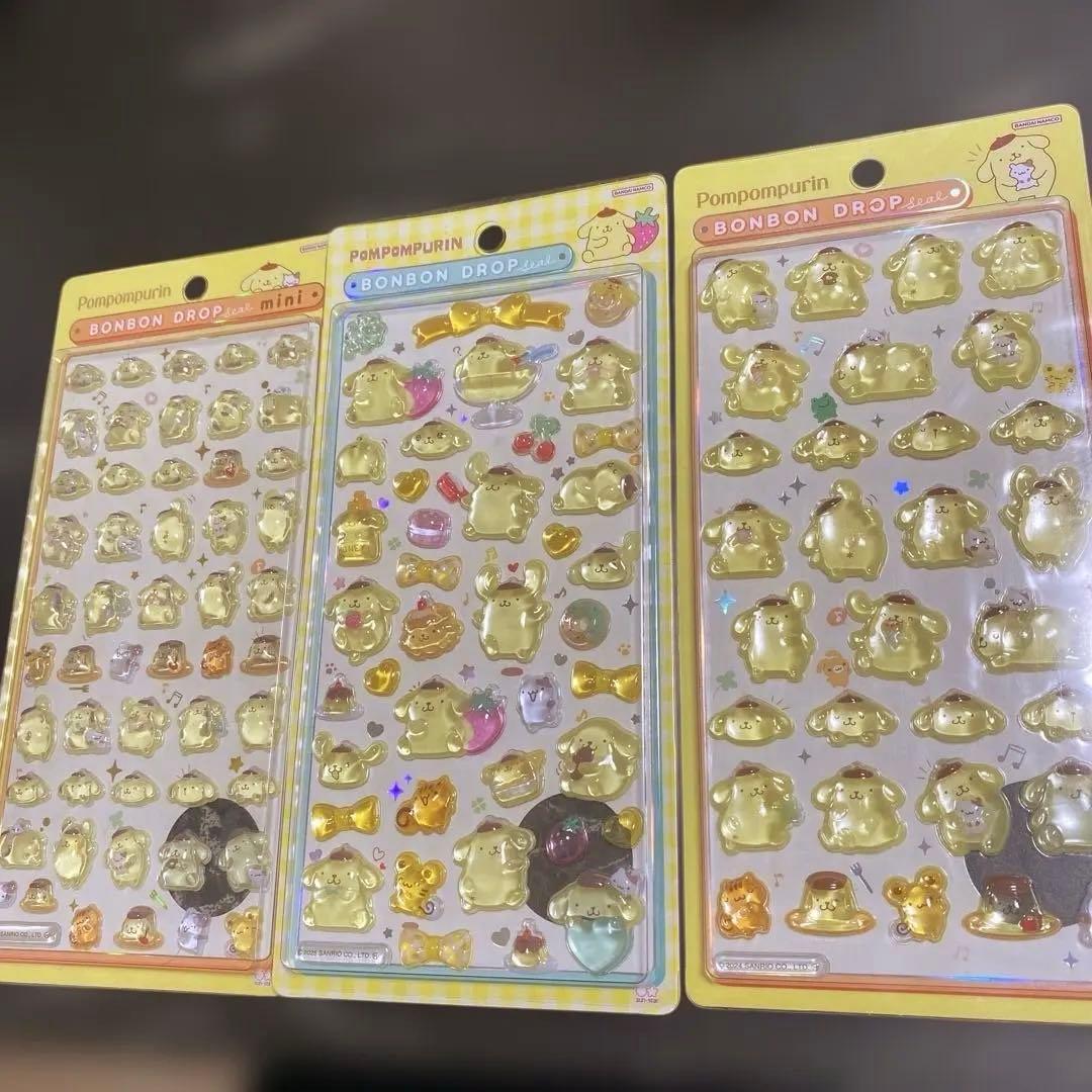 ポムポムプリン ボンボンドロップシール 3枚セット