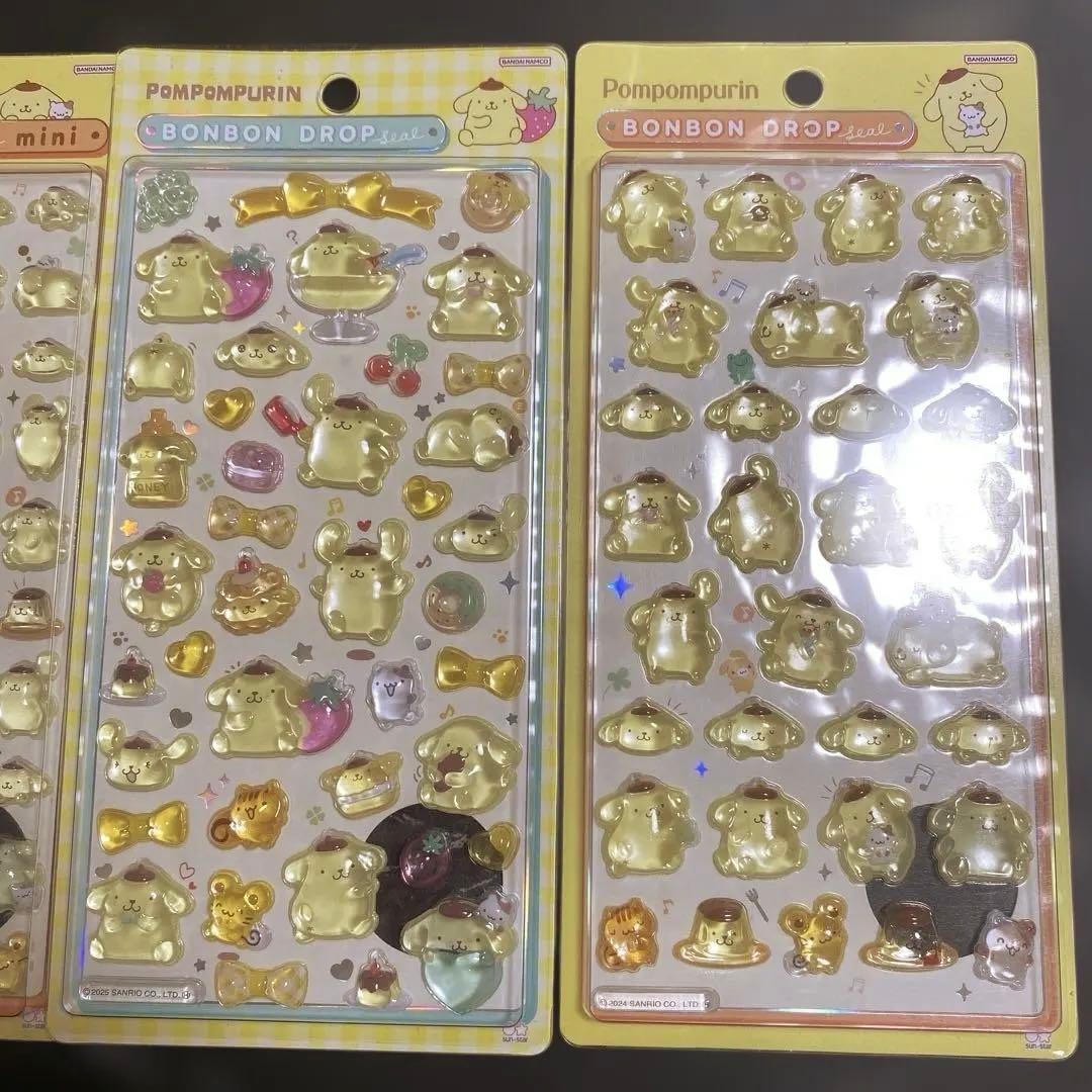 ポムポムプリン ボンボンドロップシール 3枚セット