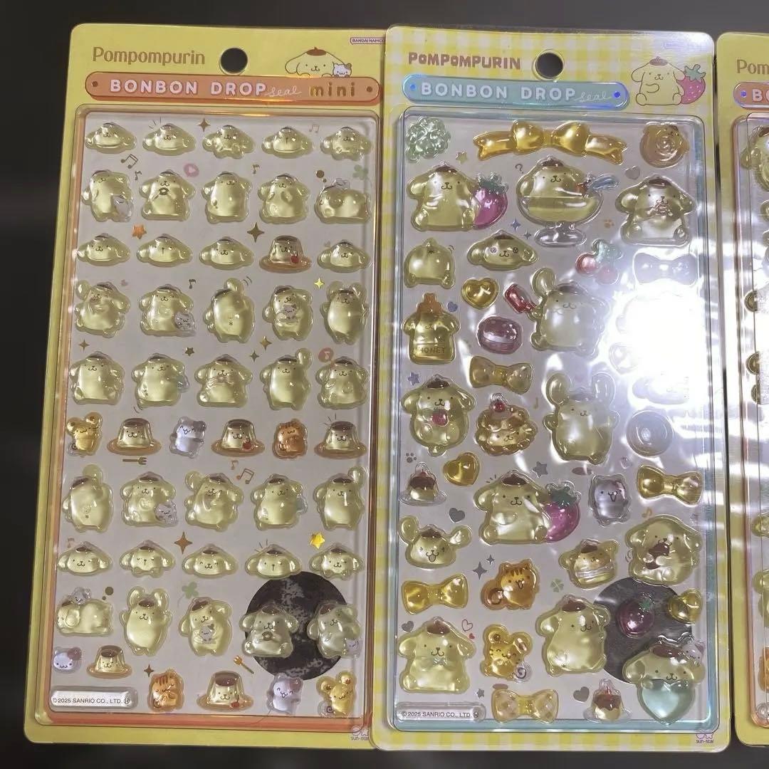 ポムポムプリン ボンボンドロップシール 3枚セット
