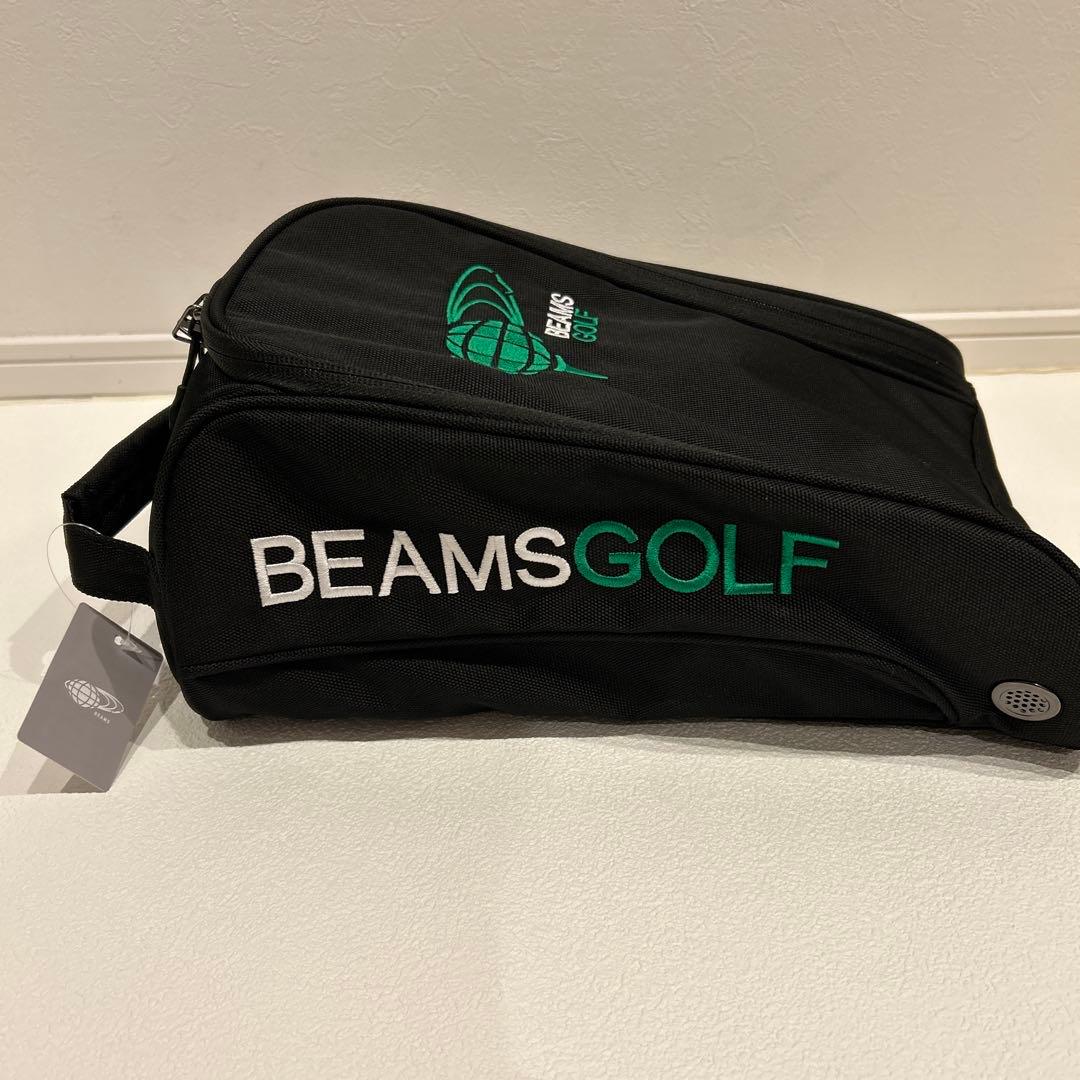 新品・未使用✨BEAMS GOLF ビームス ゴルフ　シューズケース　黒　緑ロゴ