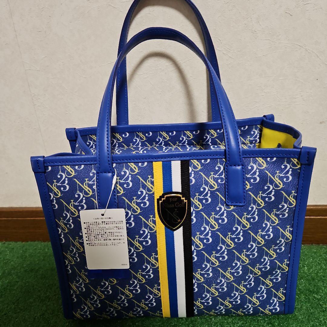 ブルー トートバッグ ストライプデザイン
