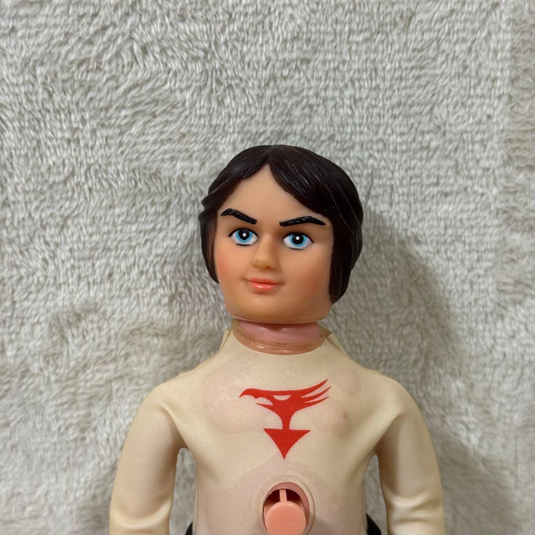 【当時物】科学忍者隊ガッチャマン 大鷲の健 ソフビ フィギュア ヘルメット付き