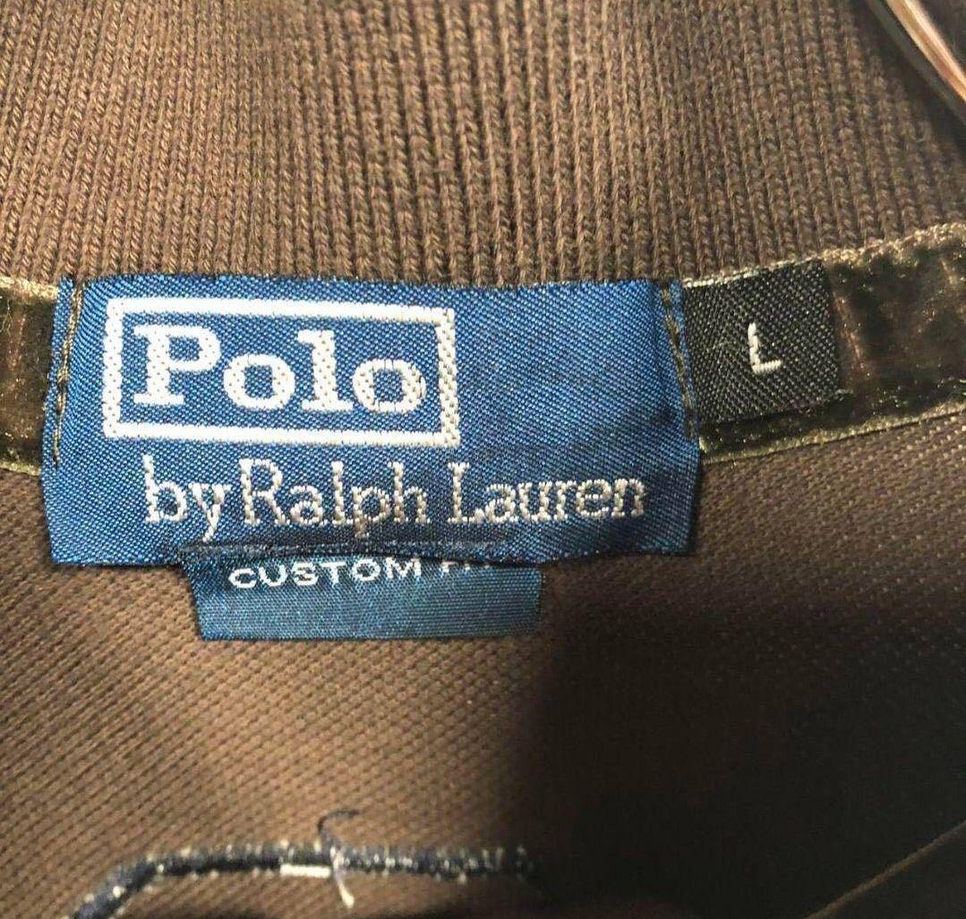 ポロラルフローレン　ポニー刺繍ロゴ　長袖ポロシャツ　ラガーシャツ　古着　L