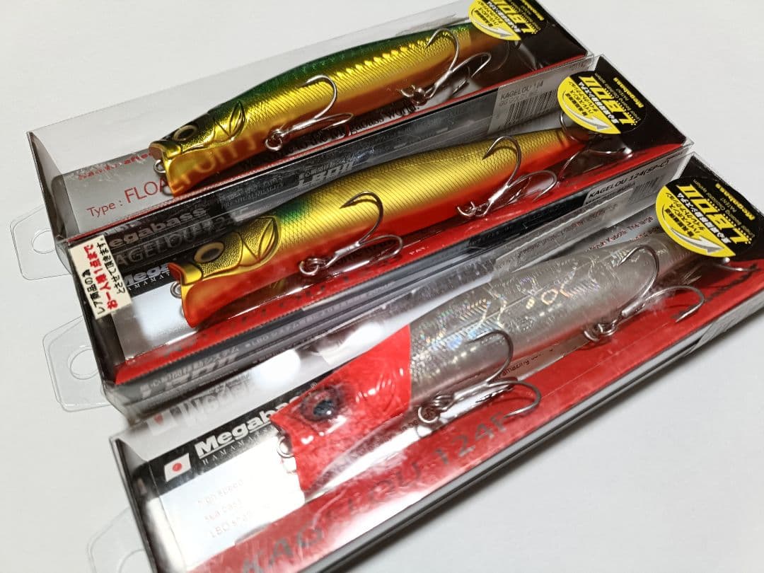 メガバス カゲロウ124F 3個セット シーバスルアーセットミノーサスケコモモ