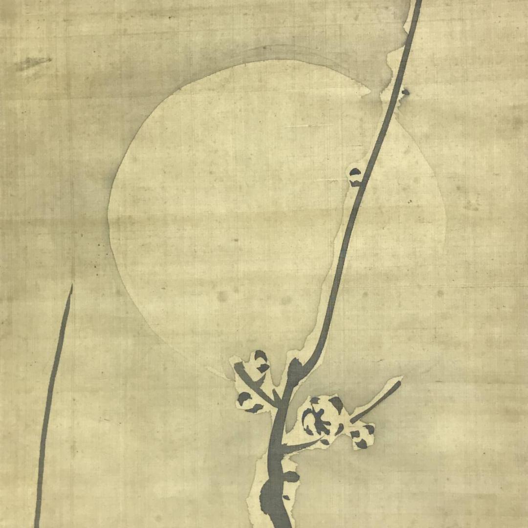 模写/谷文晁/雪後梅月図/月下梅花図/花図/掛軸☆宝船☆AH-726