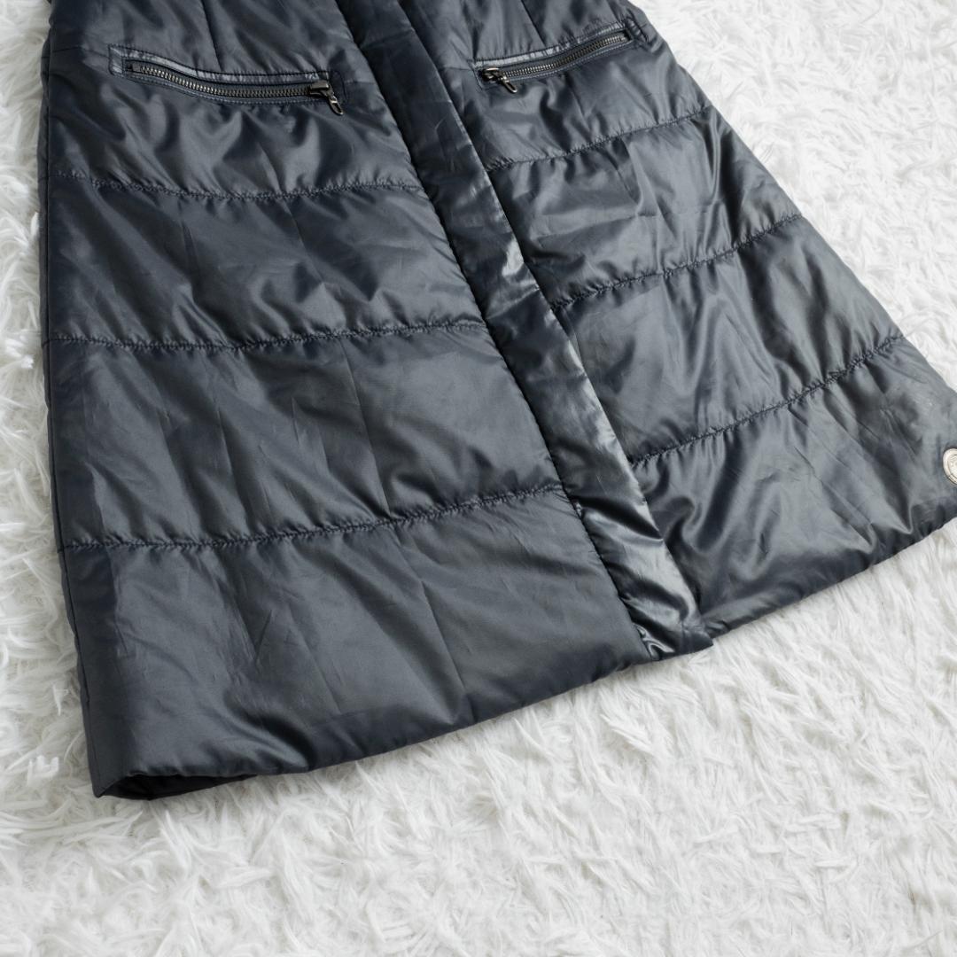 美品 ランバンスポール ゴルフ 中綿ワンピース ベスト 保温 ベルト付 38