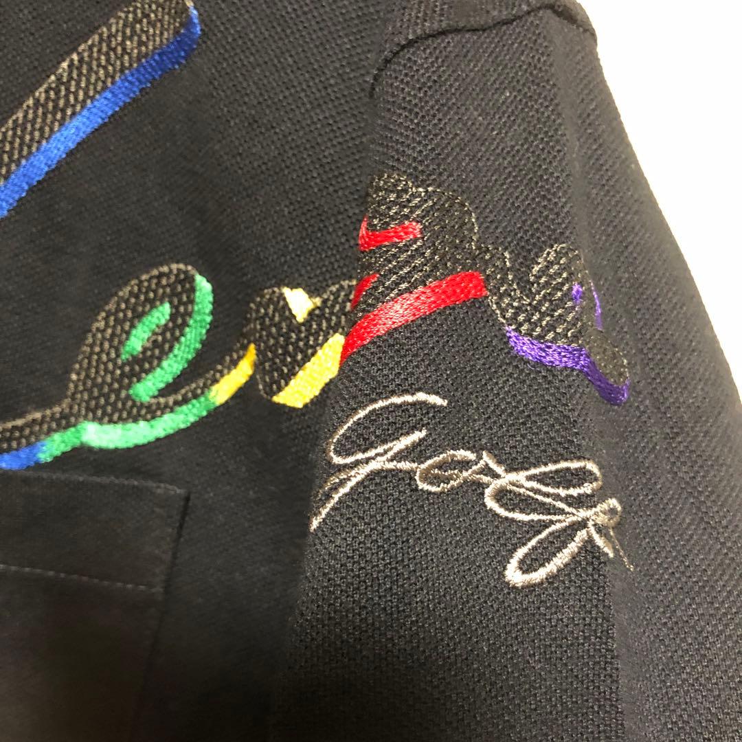 極美品　90s KENZO GOLF 刺繍ロゴ　長袖ポロシャツ　メンズXL