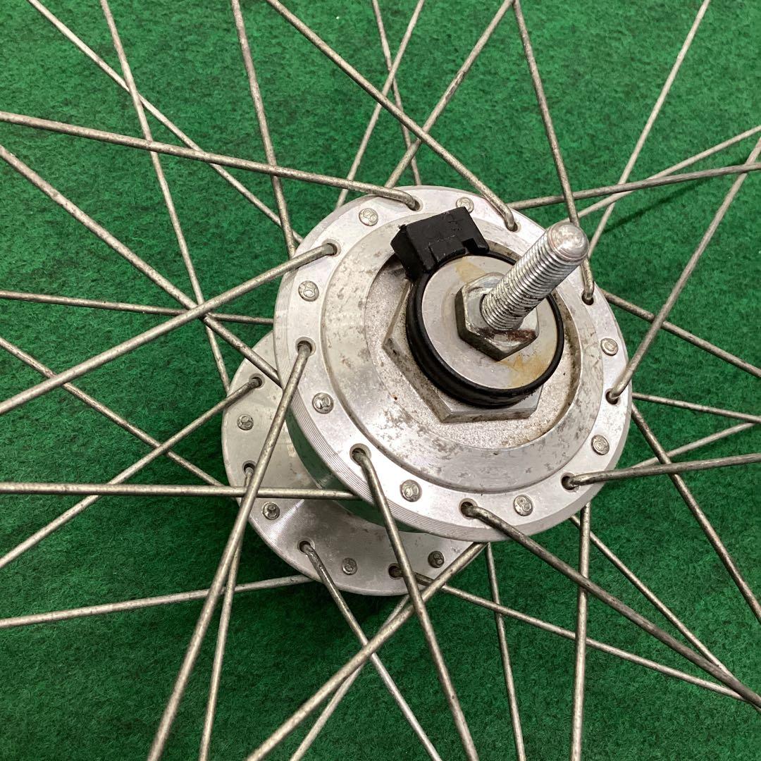 前ホイール　700x42c　ハブダイナモ　フロント　前　ON　自転車　タイヤ付