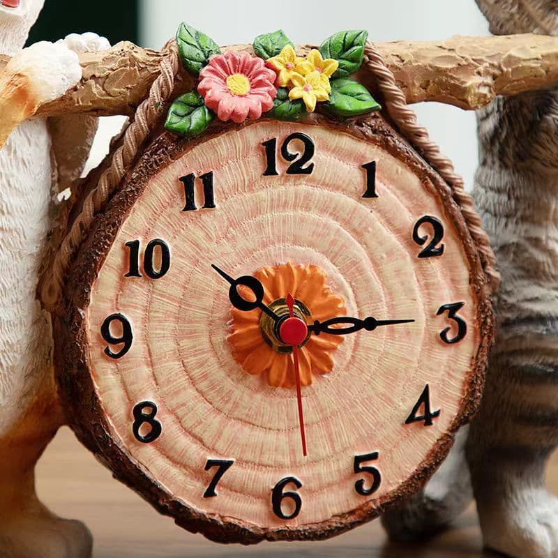 猫の置時計寝室の飾り置時計置物家庭