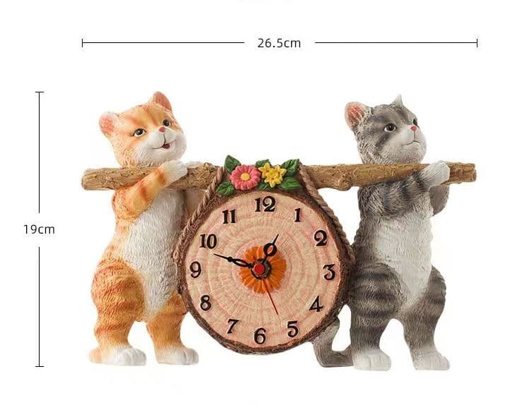 猫の置時計寝室の飾り置時計置物家庭