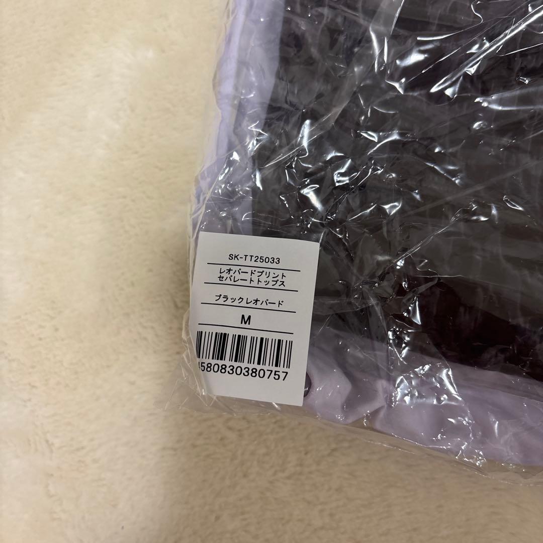 新品未使用SUKALAレオパードプリントセパレートトップスブラックレオパードM