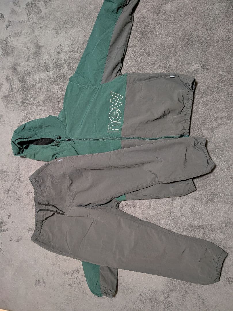 new balance ジャージ上下セット グリーン/グレー