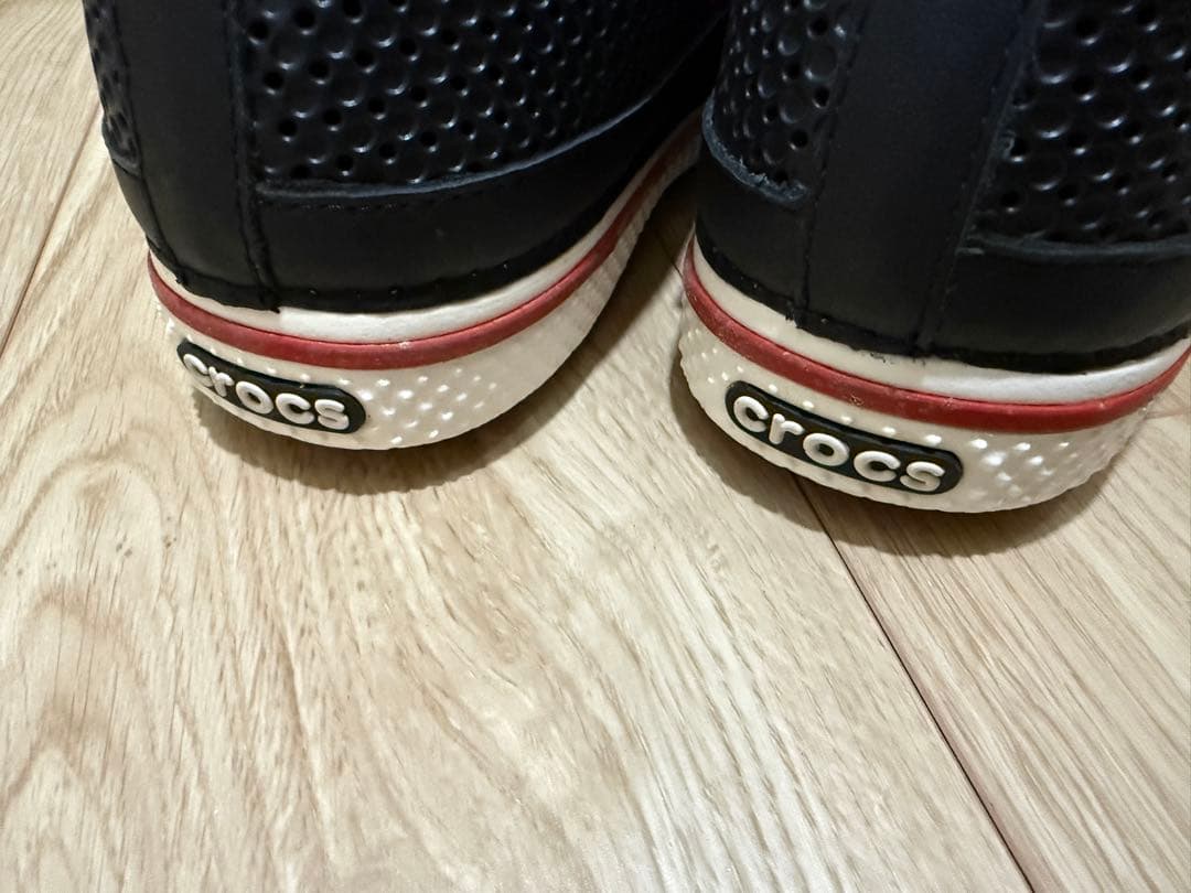 ♩ 未使用 CROCS クロックス ゴルフシューズ 26cm M8 黒/赤