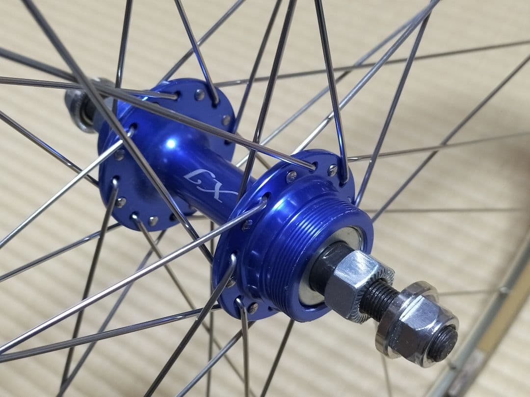 ピスト トラック用 チューブラー 青ハブ120mm