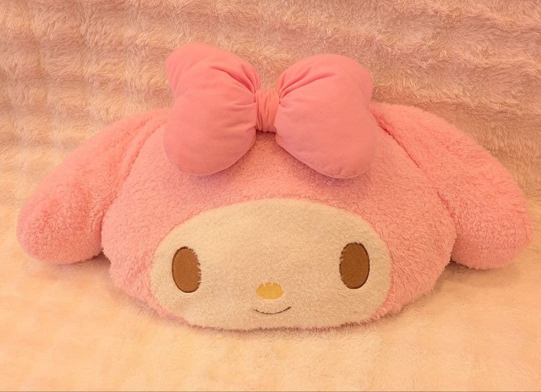 マイメロディ　ビッグフェイス形　ぬいぐるみクッション　2点セット売り☆　サンリオ