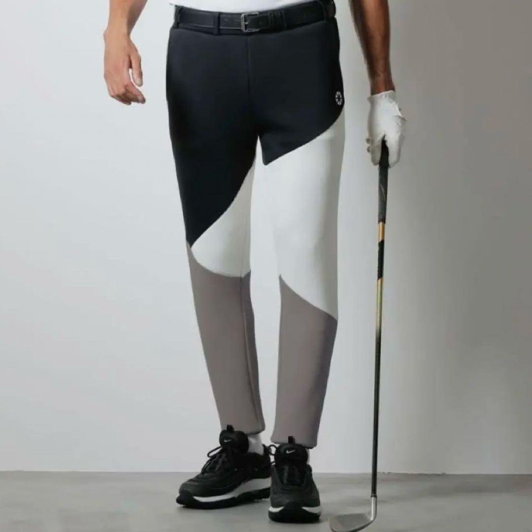 【美品】BANDEL GOLF メンズパンツ 黒/白カラー