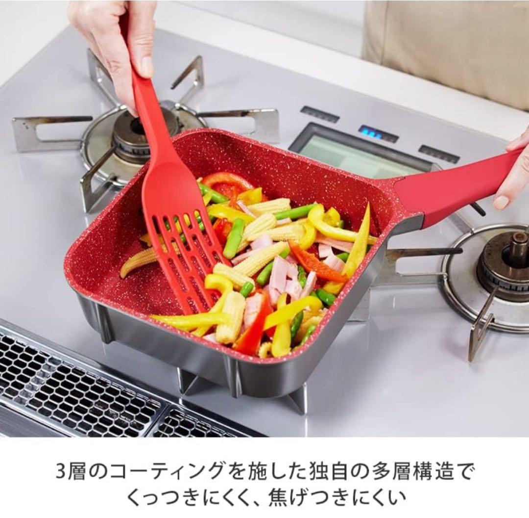 【新品未開封】タッタ マルチセット レッド フライパンセット スクエア型