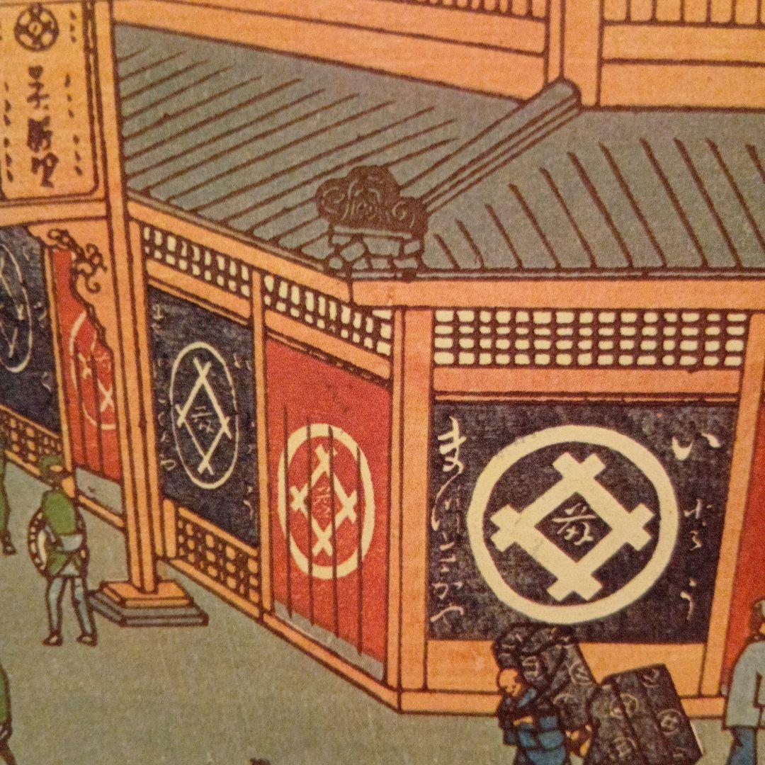下谷広小路　商店街　東京台東区　歌川広重　江戸百景 レトロ　浮世絵　印刷物 風景