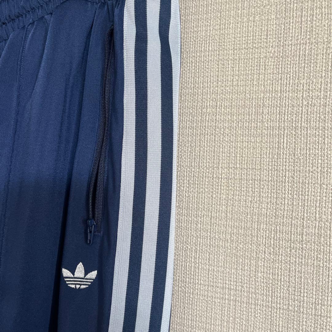 再値下げ！adidas 3ストライプスネイビー×ブルー　ラインパンツ