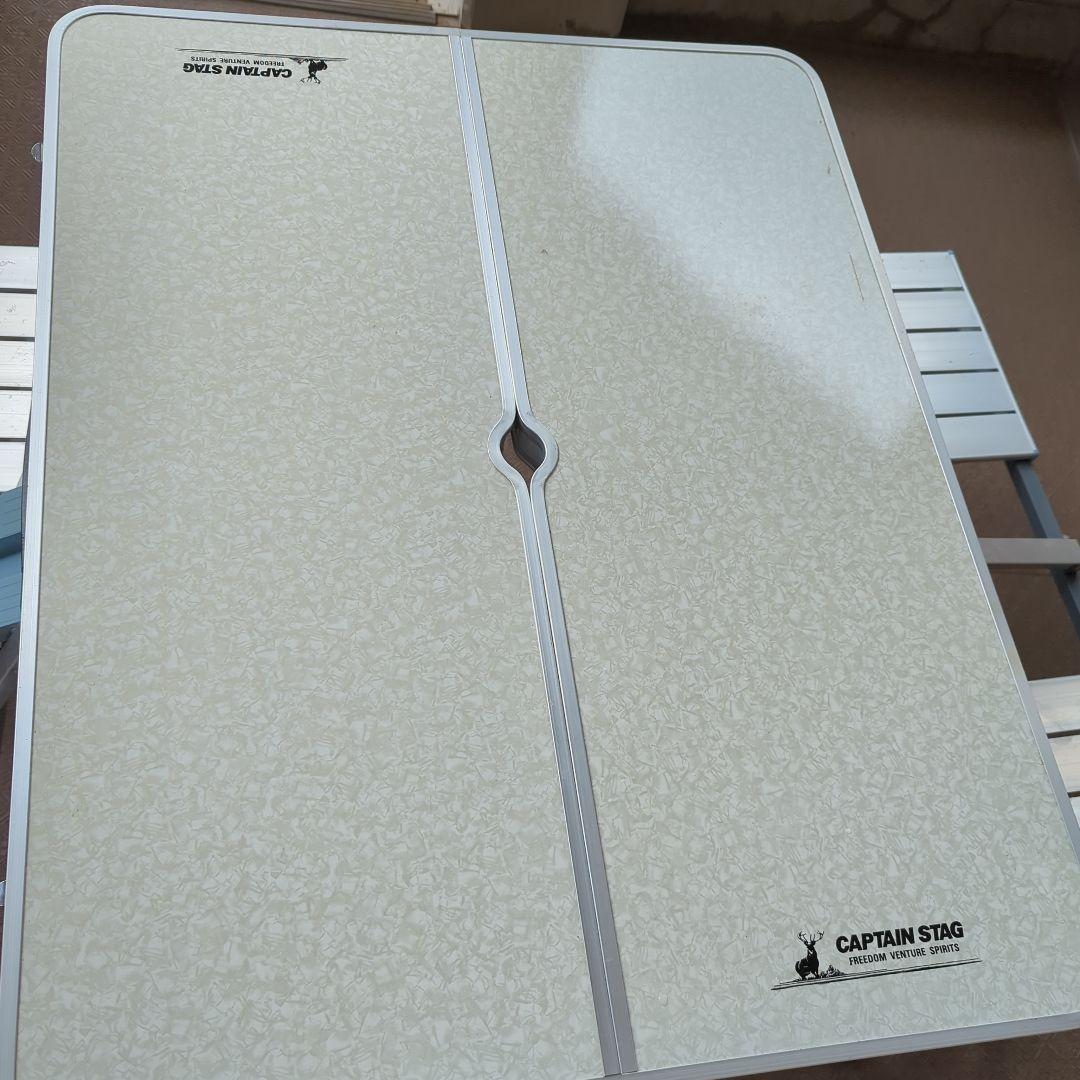 CAPTAIN STAG キャンプ用テーブルと椅子セット　アルミ製夏用