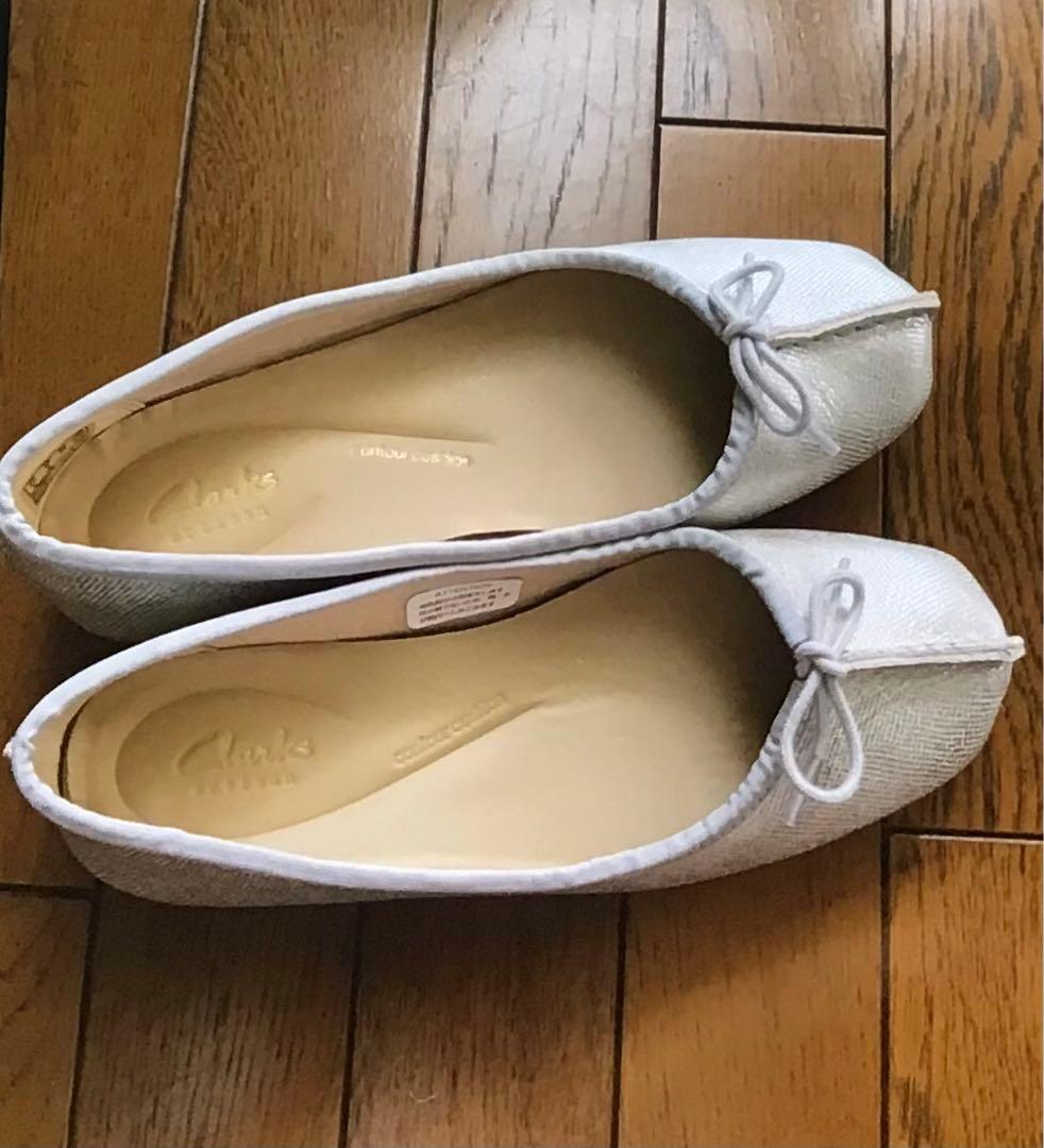 Clarks クラークス　バレーシューズ　シルバー　22、5 美品