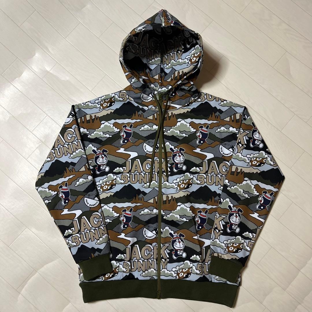 美品 限定品 ジャックバニー ドラえもん ジップアップ パーカー カーキ コラボ