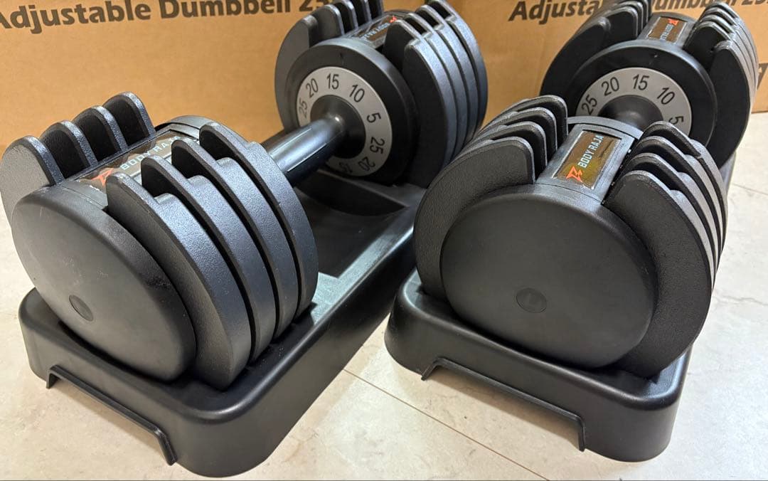 BODY RAJA 可変式ダンベル 25kg×2個セット アジャスタブルダンベル