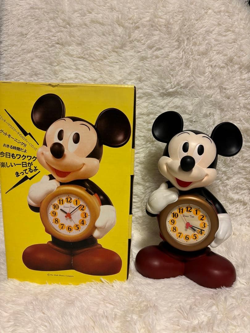 アンティーク　Disney Time ミッキー 目覚まし時計 喋る時計