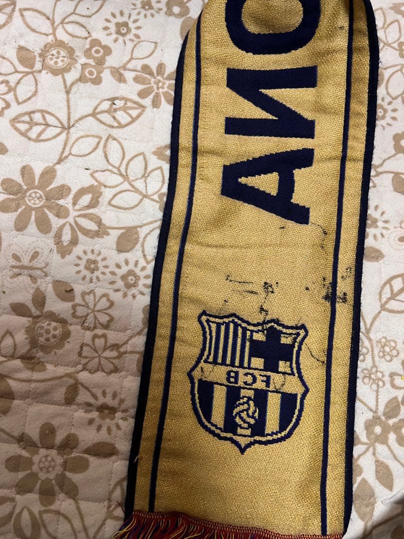 FCバルセロナ 応援スカーフ クンデのサイン入り