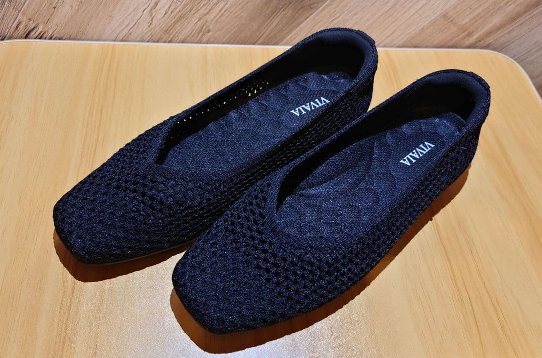 値下★試着のみ★VIVIA 超軽量 メッシュ フラットシューズ 36.5 黒