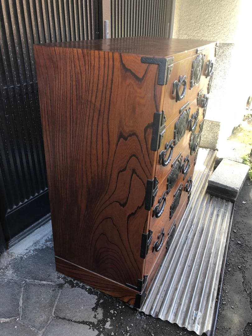 伝統工芸 岩谷堂箪笥 南部鉄器金具 うるし塗装 整理タンス 時代箪笥 チェスト