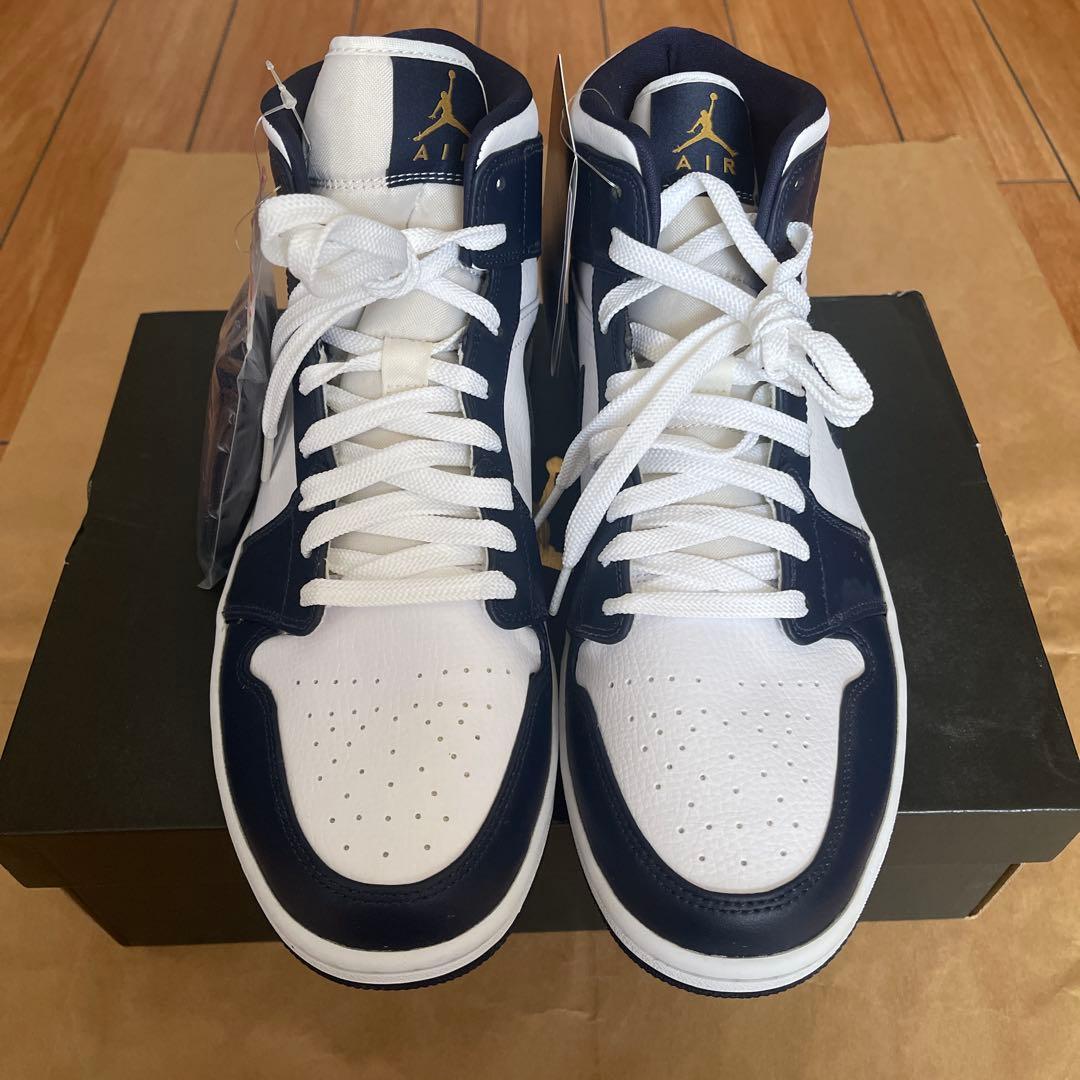 未使用品　Air Jordan ハイカットシューズ ネイビー/ホワイト
