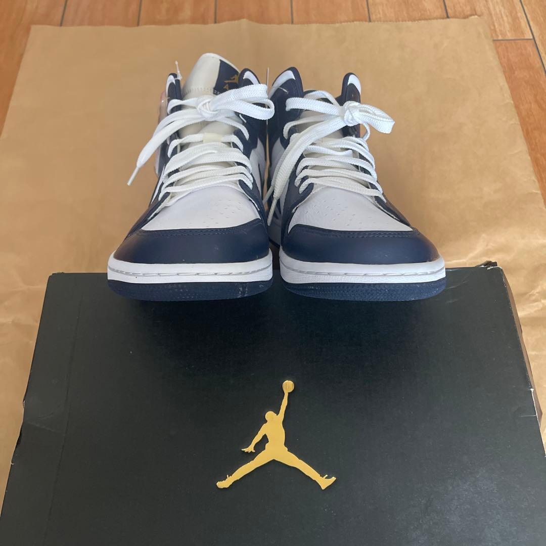 未使用品　Air Jordan ハイカットシューズ ネイビー/ホワイト