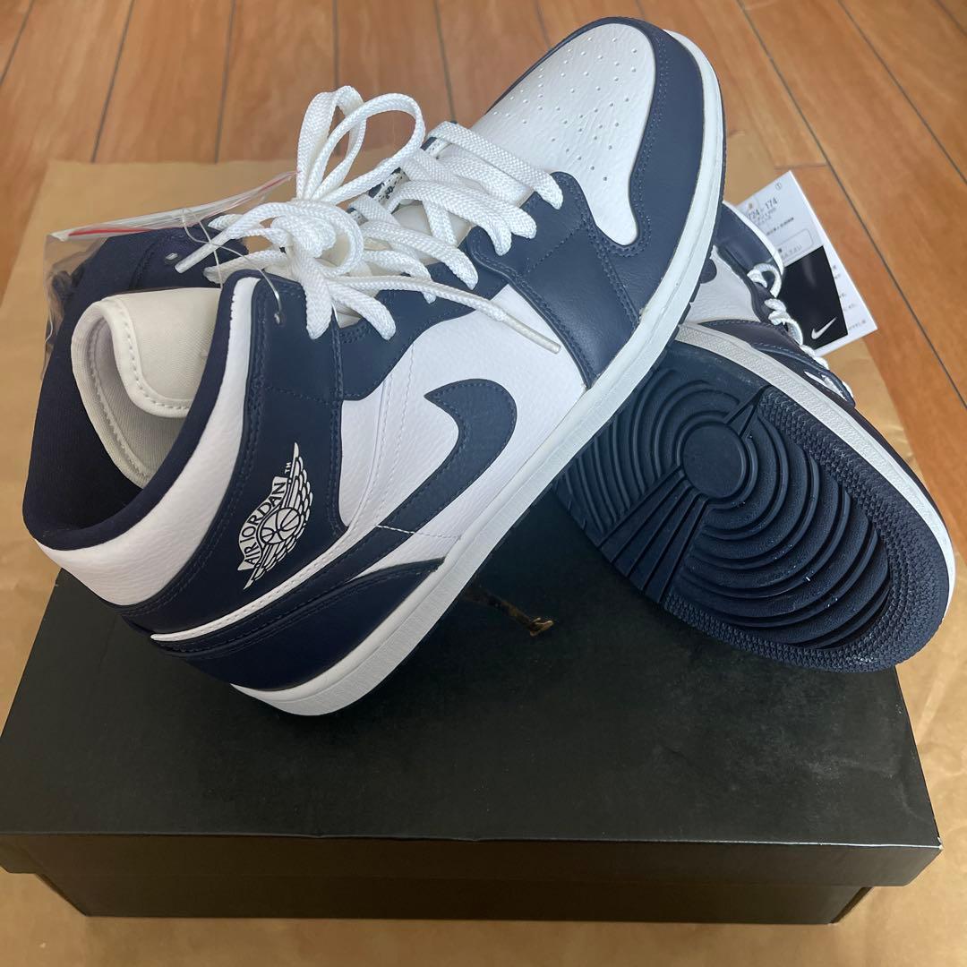 未使用品　Air Jordan ハイカットシューズ ネイビー/ホワイト