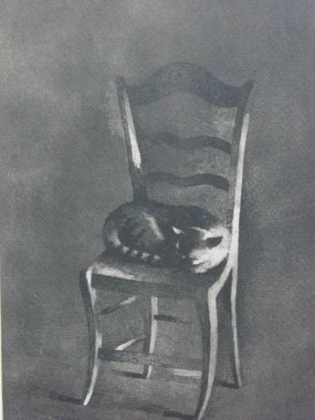 Gilles Sacksick、le chat a la chaise