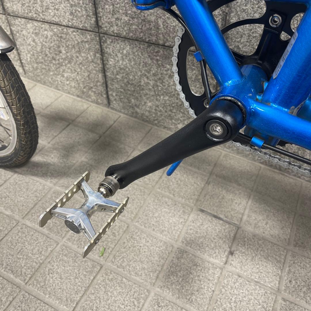 折りたたみ自転車 青  MINI カスタム　シングルスピード