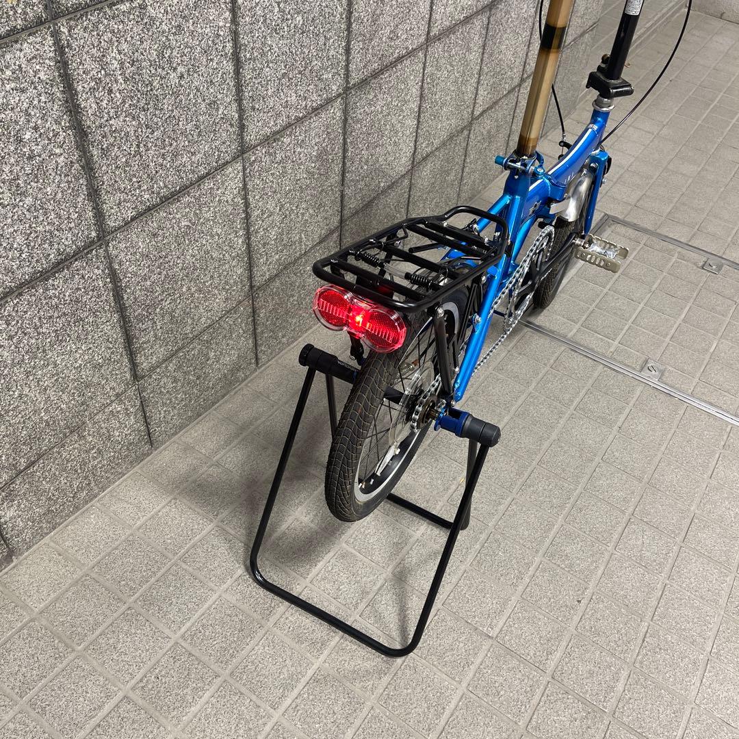 折りたたみ自転車 青  MINI カスタム　シングルスピード