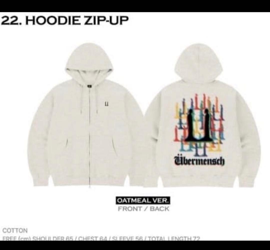 G-DRAGON ジヨン Übermensch フーディージップアップ パーカー