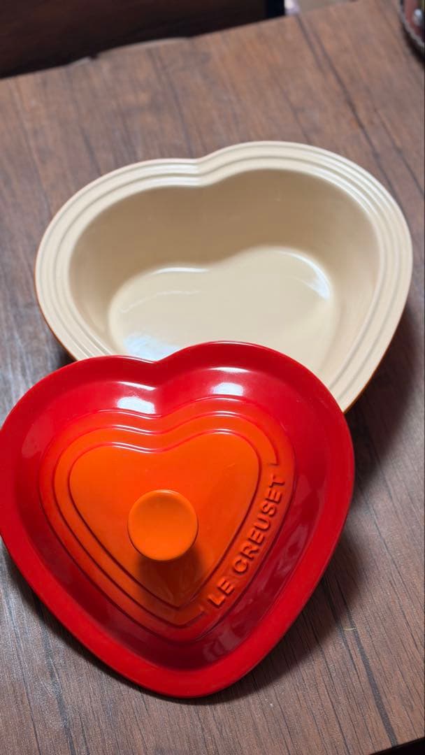 LE CREUSET ル・クルーゼ ハート型 両手鍋 24cm FLAME
